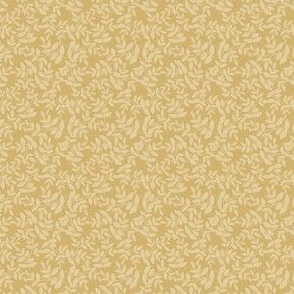 Daphne Small Scale Leaf Pattern Mini Print in Light and Dark Golden Yellow