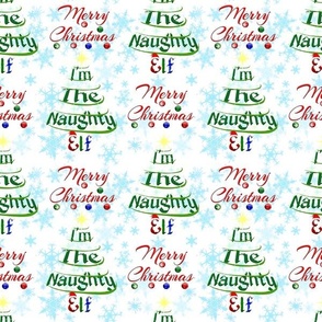 Small Funny Merry Christmas Holiday Naughty Elf