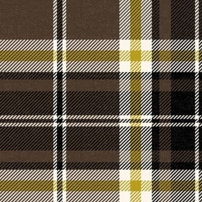 Headmaster Plaid - Brown Citron Yellow Large Scale