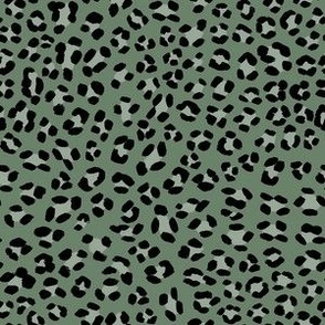 Sage Green Leopard Spots Pattern (sage green/black)