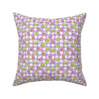 Cottage Frogs on Purple Gingham