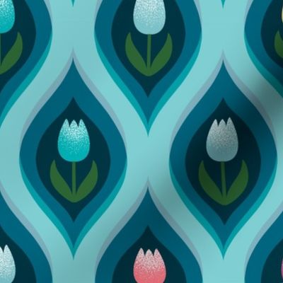 Tulip Retro in Aqua Teal