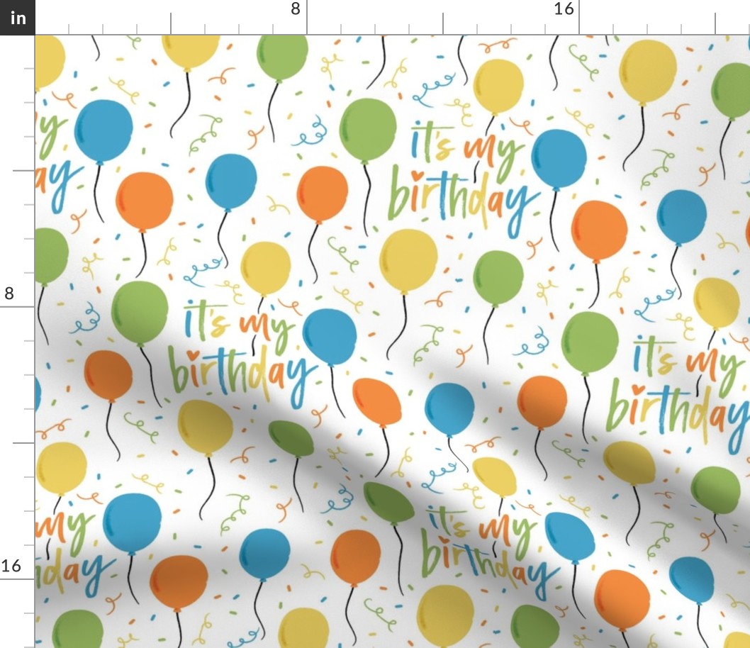 Its My Birthday Balloons- Citrus, Large Scale