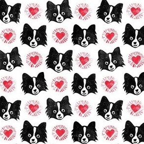 Black and White Puppy Hearts Block Print Small