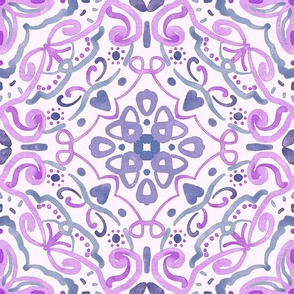 Watercolor tile purple