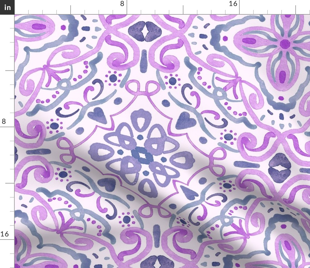 Watercolor tile purple
