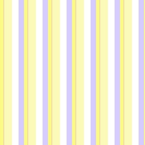 Stripes in shades of yellow, medium periwinkle blue, pink, and crisp white