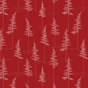 Pine trees - Red and white