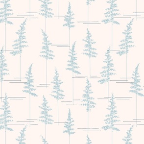 Pine trees - Baby blue and cream