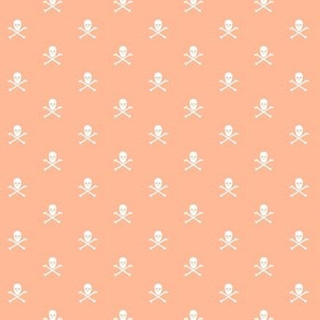 White Skull and Crossbones on Coral