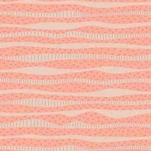 Stripes or waves in apricot / peach beige