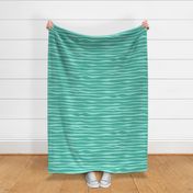 Stripes or waves in teal turquoise 18 inch