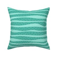 Stripes or waves in teal turquoise 18 inch