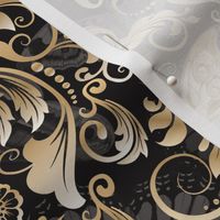 Gothic Entomology  - Butterfly damask on charcoal 