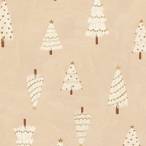 White Christmas trees on Custard Cream