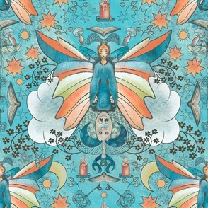 Whimsical Butterfly Harmony - Turquoise