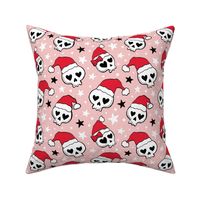 cute kawaii skulls christmas blush pink