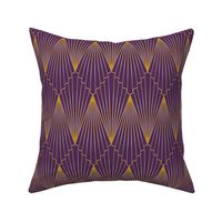 art deco fans gold on purple (vertical)