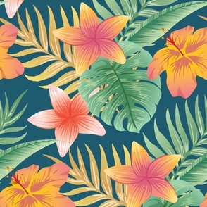 Hawaiian Floral Fabric, Wallpaper and Home Decor | Spoonflower