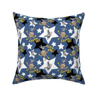 Space Exploration Astro Nut Stars Dark Blue