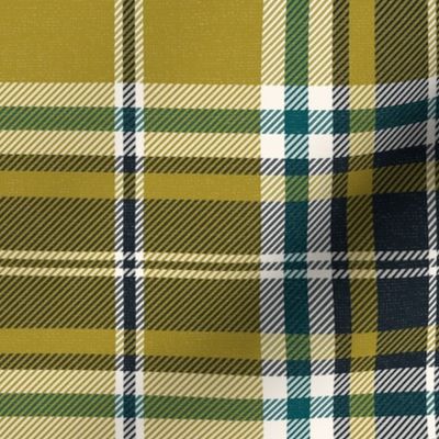 Headmaster Plaid - Olive Green Navy Blue Large Scale