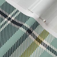 Headmaster Plaid - Seafoam Navy Blue Large Scale