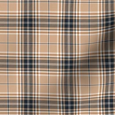 Headmaster Plaid - Camel Navy Blue Small Scale