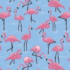 flamingos mini - blue