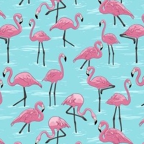 flamingos mini - aqua green 