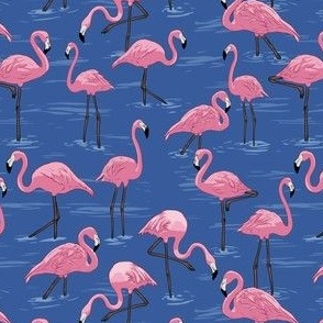 flamingos mini - dark blue