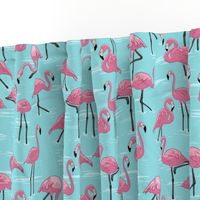 flamingos XL - aqua green