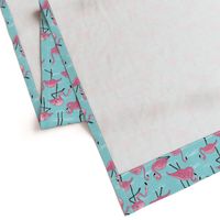 flamingos XL - aqua green