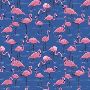 flamingos XL - dark blue