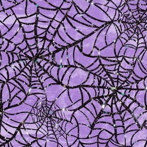 Spider Webs glittery Purple