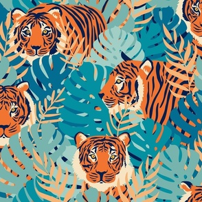 Jungle Tiger - Blue Suede - Large