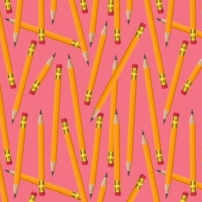 Sharpened #2 Pencils on Eraser Pink by Brittanylane