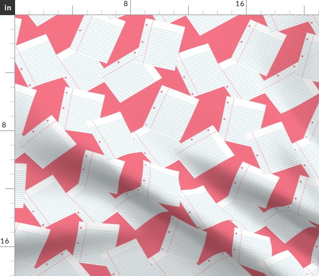Sheets of Lined Paper on Eraser Pink by Brittanylane