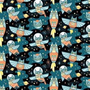 space owls in space black _small_