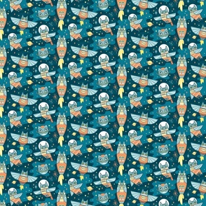 space owls in cadet blue _xsmall_