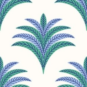 little palm fans/green blue
