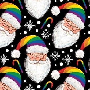 Cute pride Santa Claus black rainbow Santa hat
