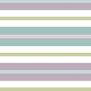  Stripes Mauve Pink Duck Egg Blue Sage Green White