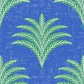little palm fans/textured green blue