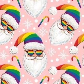 Cool Pride Santa Claus with sunglasses blush pink
