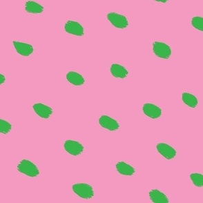 inky green and pink dash spots