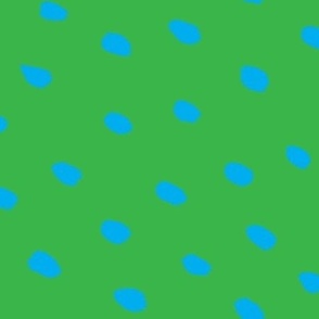 inky green and blue dash spots