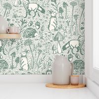 Woods Of Whimsy - Medium -cream and green bay -Hufton studio