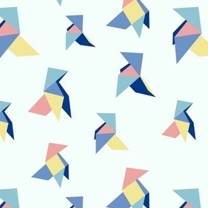 Joyful origami paper birds