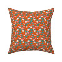 Small Scale Fancy Pumpkins in Polkadot Pink Orange Teal and White