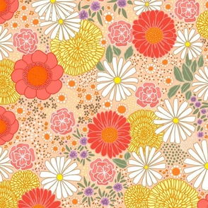 70s groovy florals cute sunny